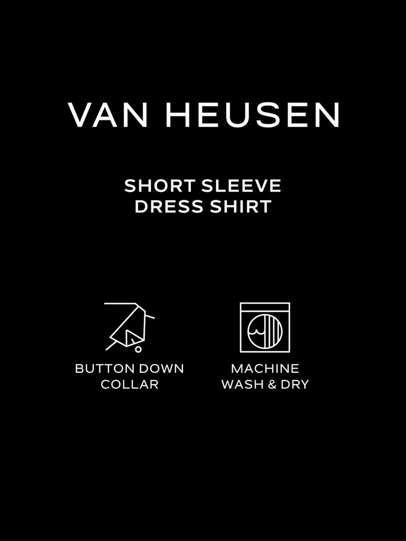 Van Heusen Men's Short Sleeve Dress Shirt Regular Fit Oxford Solid, English Blue, XX-Large - Image 5